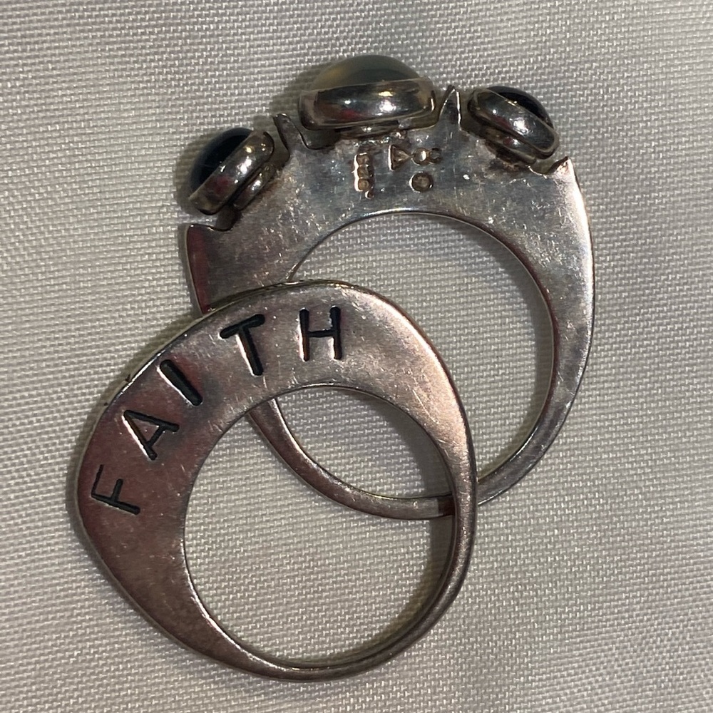 Designer Sterling Silver Stackable Ring Set - image 1